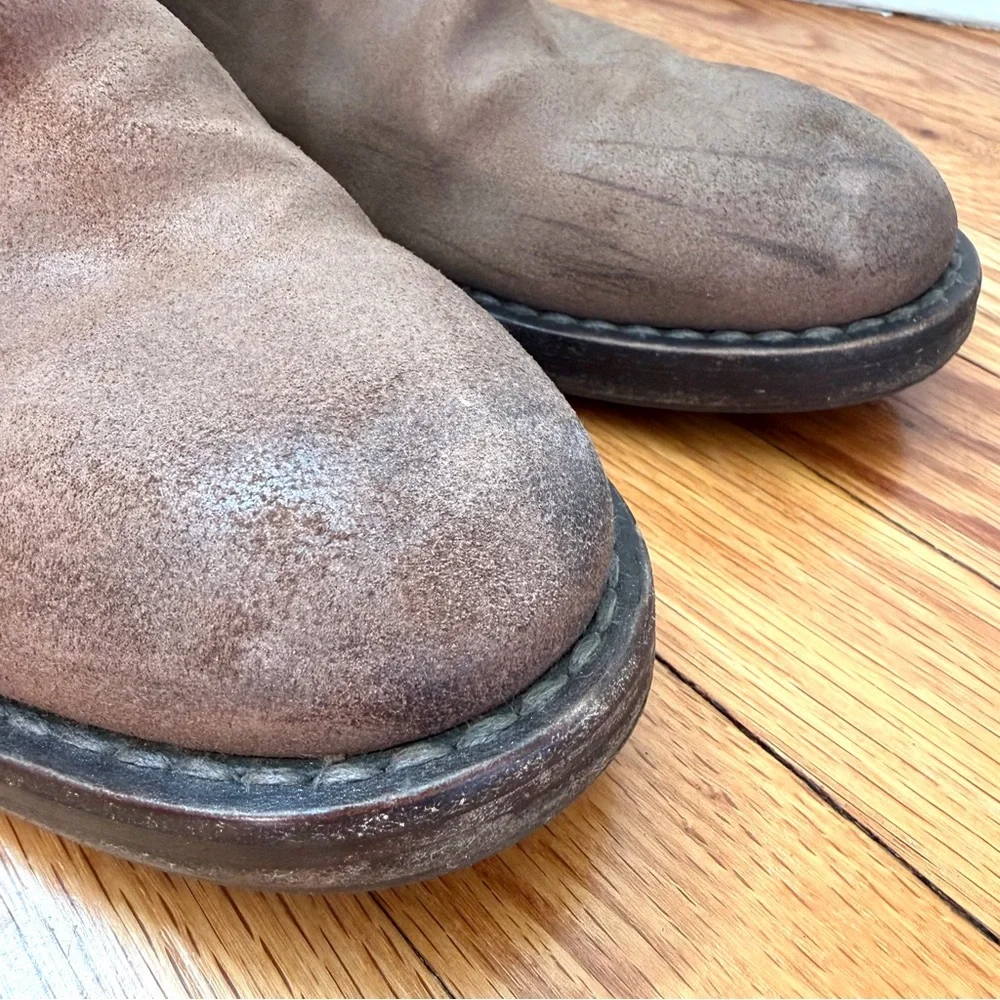 Maison Margiela Brown Suede Men’s Ankle Boots Vibram Sole Back Zip Size 45
